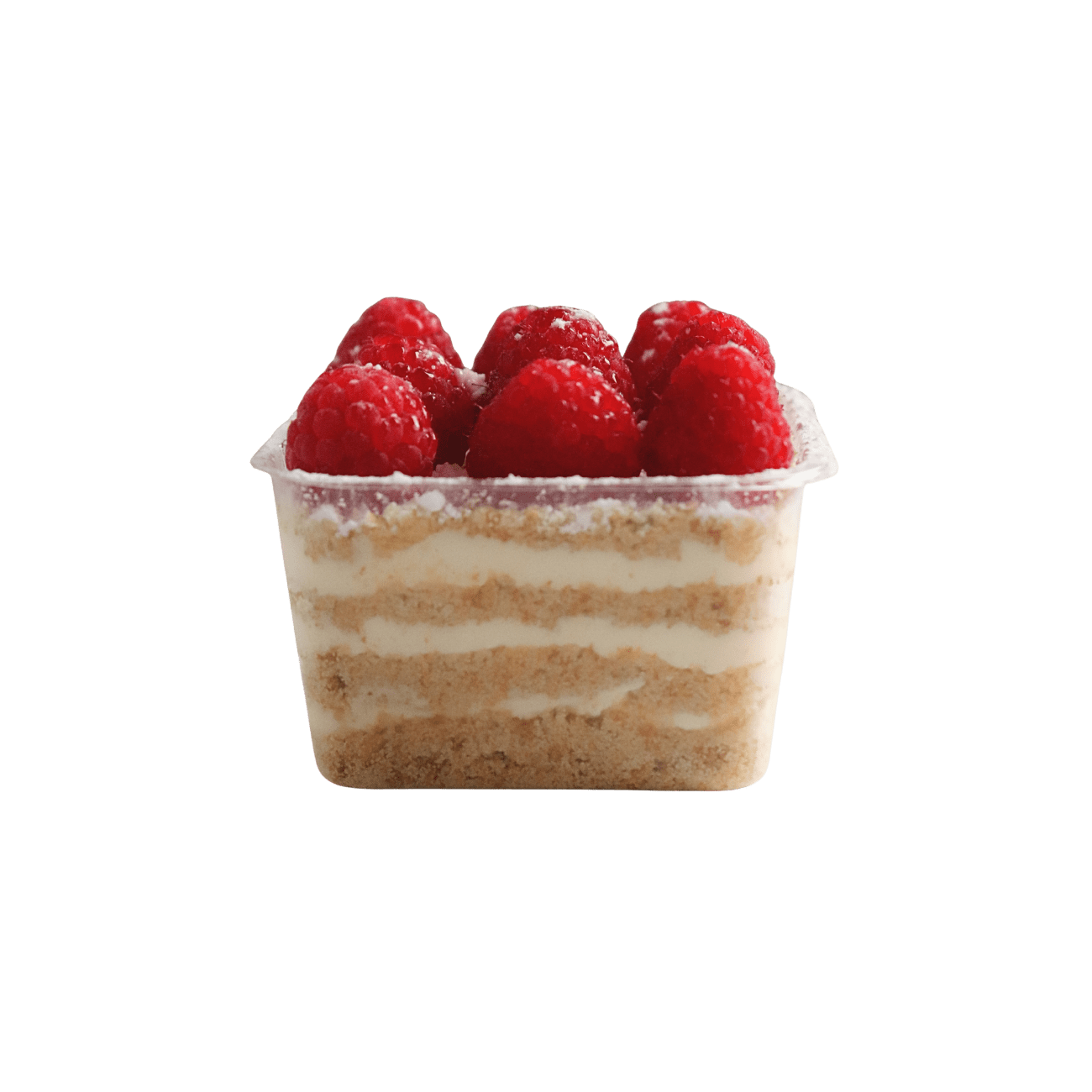 Honey Layered cake Medovyk topped with fresh raspberries